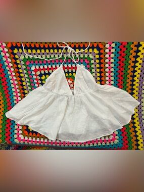 Divided by H&M White Flowy Halter Top